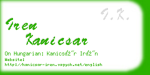 iren kanicsar business card